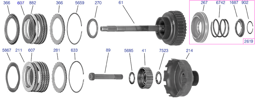 Aode Shell Схема АКПП 4R70W, 4R75W, AODE Drum/Shell — полная техническая схема ...